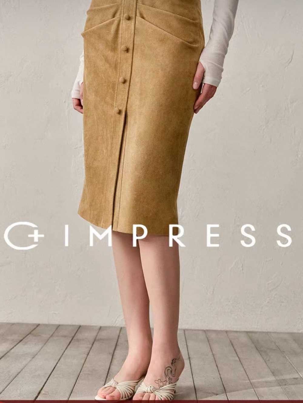 Brand new Suede Pencil Skirt in Camel